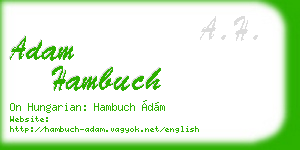 adam hambuch business card